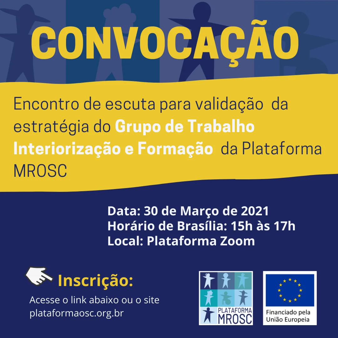 Plataforma MROSC promove escuta para articular criação do GT Interiorização e Formação