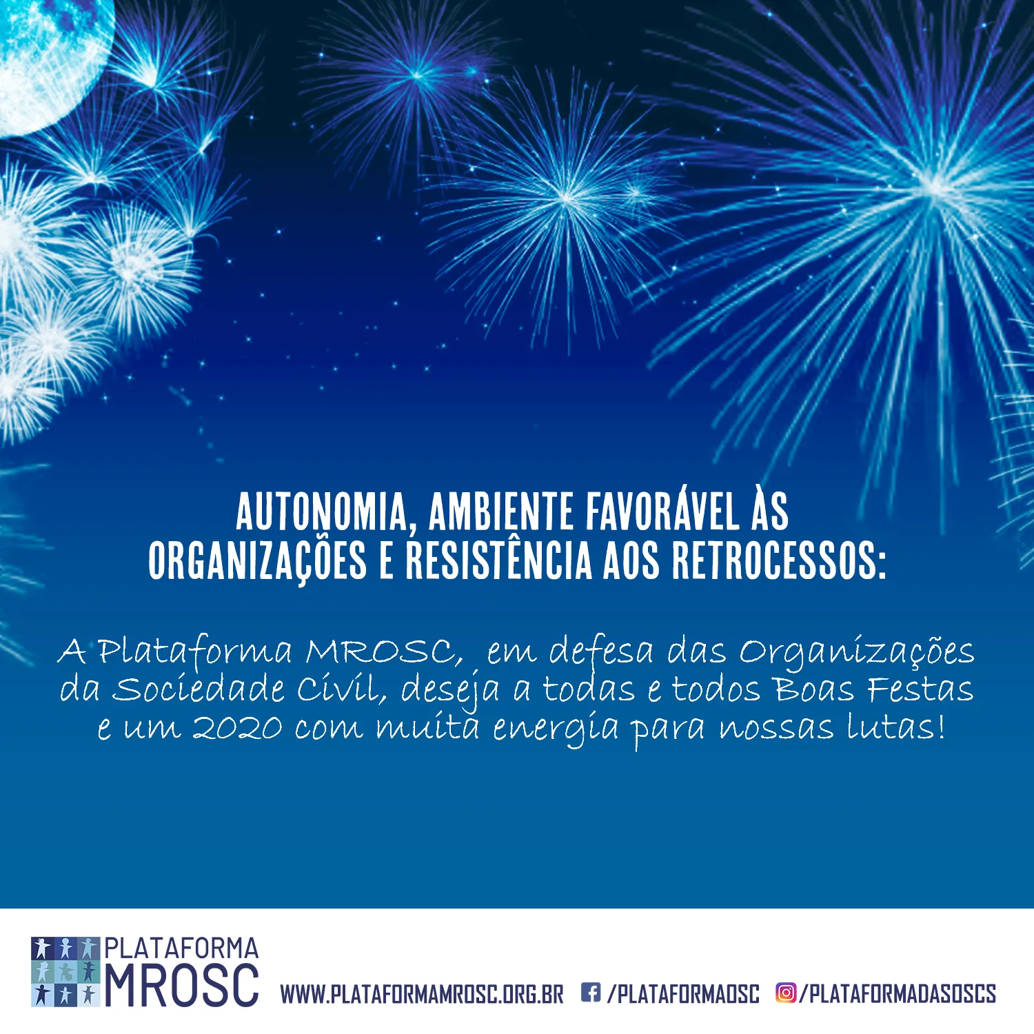 Boas Festas e um 2020 com muita energia para nossas lutas!