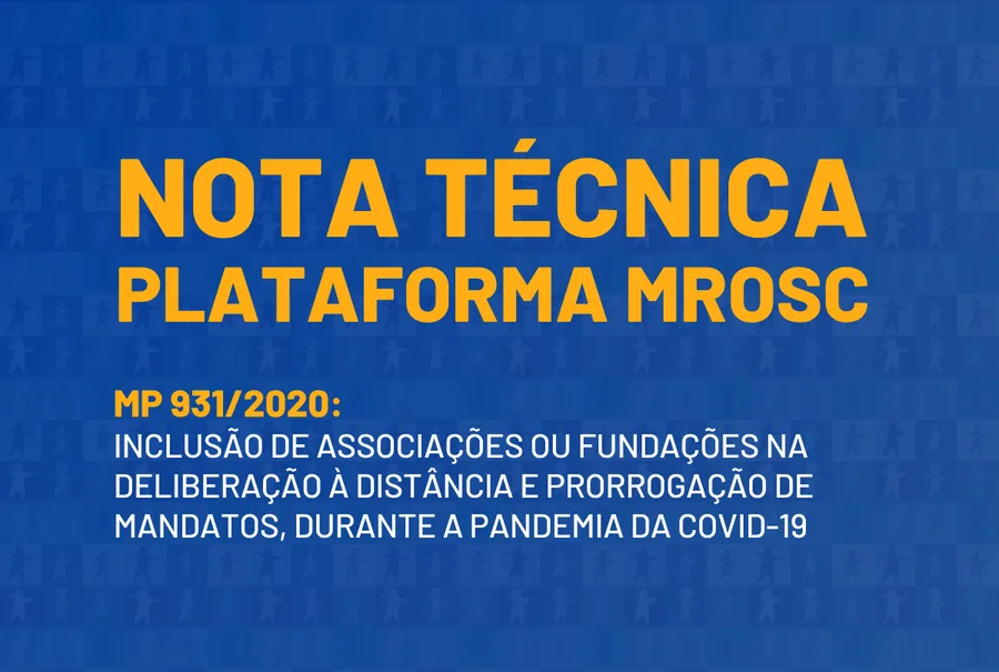 Nota técnica da Plataforma MROSC sobre a MP 931/2020