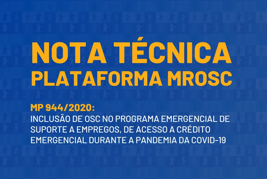 Nota técnica da Plataforma MROSC sobre a MP 944/2020
