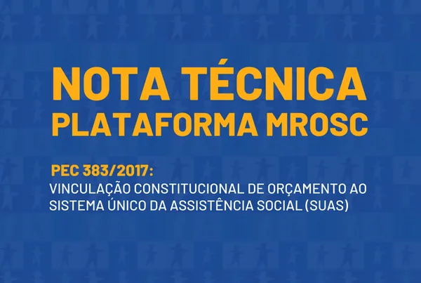 Nota técnica da Plataforma MROSC sobre a PEC 383/2017