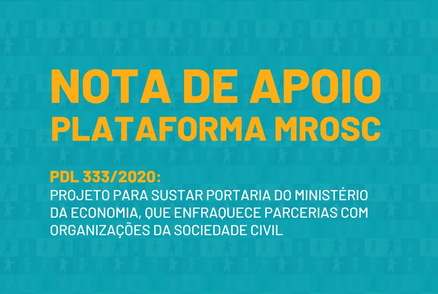 Nota de apoio da Plataforma MROSC ao PDL 333/2020