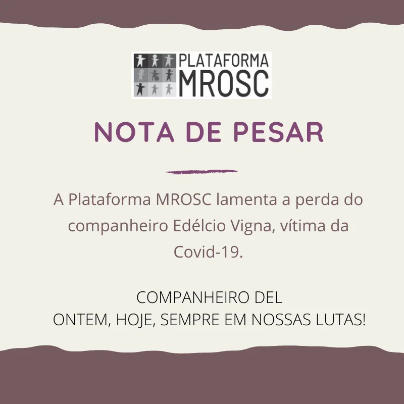 Nota de pesar pelo falecimento de Edélcio Vigna
